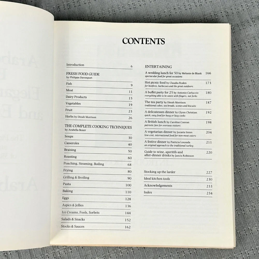 Arabella Boxer Book of Elegant Cooking and Entertaining Hardcover Cookbook Italy